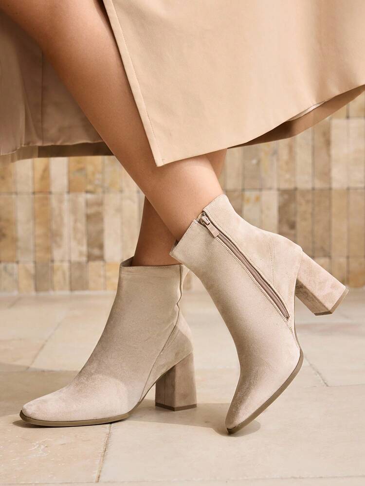WOMEN'S FASHION STREET CHIC WESTERN STYLE SUEDE HIGH HEEL ANKLE BOOTS FOR CHRISTMAS SPRING SHOES
