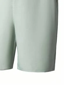 SHEIN 2pcs/Set Teen Boy Gentleman Suit, Mint Green Chest Panel Contrast Slim Fit Vest + Shorts, Elegant Formal Outfit For Birthday, Wedding, Graduation, Party, Wedding Guest, Pageboy, Ring Boy, School, Campus, College - Mint Green - View 7