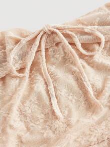 SHEIN MOD Plus Size Women's Apricot Lace Off Shoulder Elegant Maxi Dress, Suitable For New Year, Valentine's Day, Date, Party, Daily Commute, Elegant Vacation,Wedding Guest Dress Women