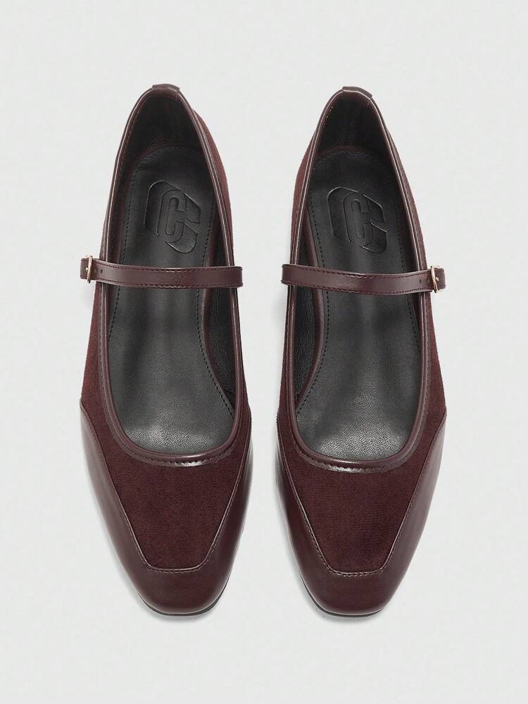 CUCCOO BIZCHIC New Lacquered Square Toe Flat Shoes For Work And Commute, Spring/Autumn For Christmas Spring Shoes