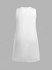 SHEIN EZwear 女式无袖蟹虾印花迷你连衣裙，活力四射 - 彩色 - 查看 4