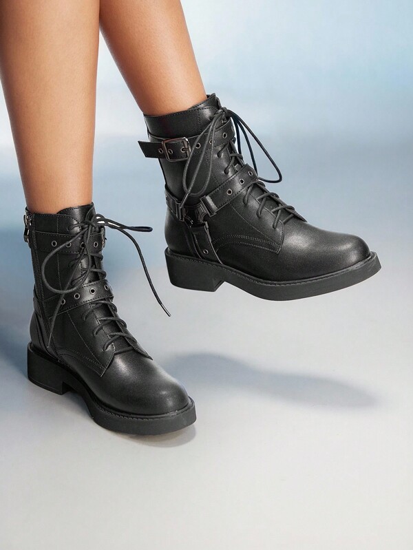 CUCCOO GRLICON Women's Y2K Punk Style Ankle Boots, Suitable For Halloween, Christmas, Party Outfits