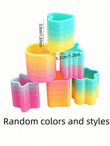 Zazumi Bộ quà tặng tiệc cầu vồng 6/12/24/36 món, đồ chơi mini bằng nhựa hình dạng và màu sắc ngẫu nhiên, đồ chơi lò xo cuộn đàn hồi giảm căng thẳng, quà sinh nhật cho bé trai và bé gái, quà lễ hội, đồ nhét túi quà. - Nhiều màu - Xem 6