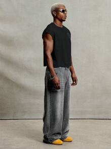 PAVTROS Manfinity Streetrush Men's Street-Style Popular INS Matching Spider Web & Heart Embroidered Top, Loose Fit, Boyfriend/Husband Gift, Anniversary Gift, 2000s Style