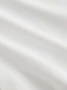 SHEIN MOD 加大码白色优雅百搭无袖亚麻腰带短款风衣背心 - 白色 - 查看 4