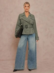 Lumalex 秋季 朴素 复古 金钱 闪光 节日 派对 狂欢 节日 郊游 假期 波西米亚风 户外 层次丰富 婚礼 季节 宴会 成人礼 领口 束腰 腰部 工装 口袋 对比 纽扣 短款 女式 宽款 女式 女士 女士 女士 腰带 女士 - 綠色 - 查看 8