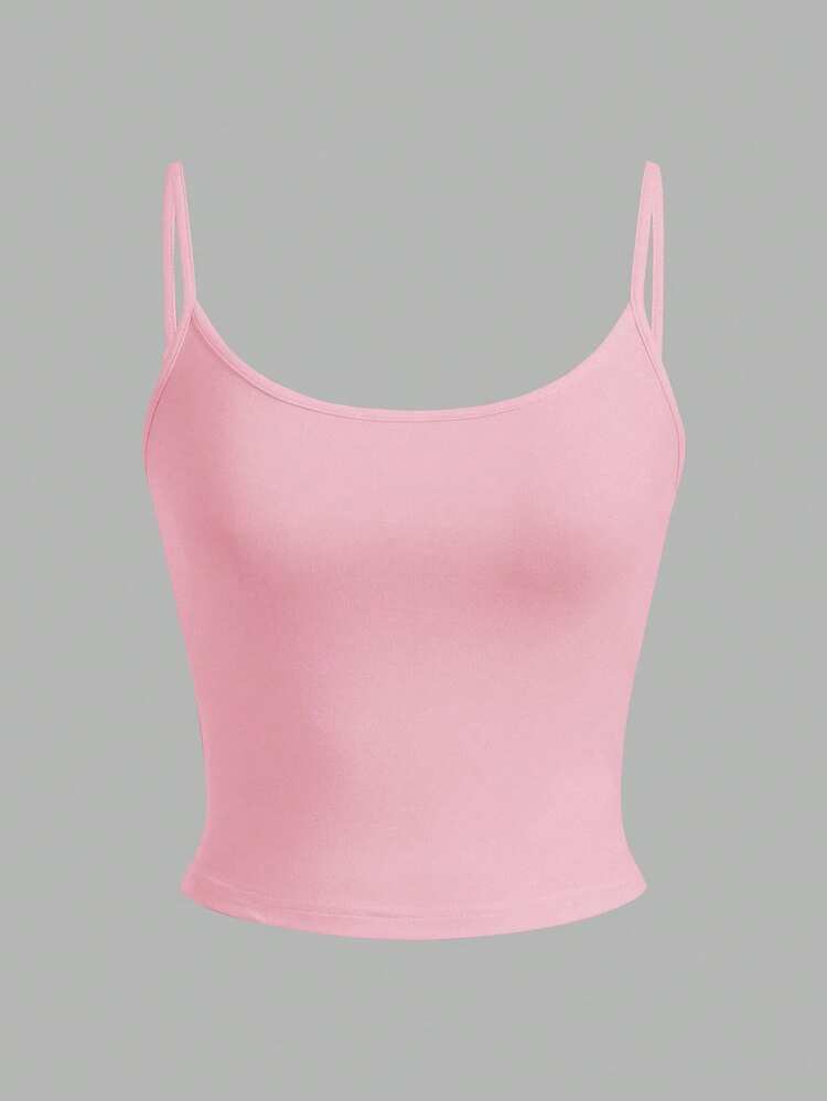 SHEIN EZwear 4pcs/Set Women's Tight Fitted Short Casual Tank Tops In Pink, Blue, Yellow, Green, Suitable For Summer - Multicolor - View 9