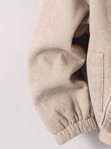 男童厚羊毛连帽夹克，卡其色，连帽拉链运动衫，休闲上衣，适合春、夏、秋、冬、返校、花园、海滩、生日 - 卡其色 - 查看 4