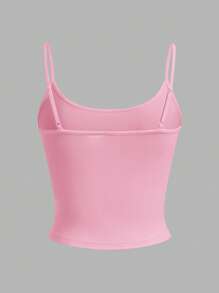 SHEIN EZwear 4 件套女士雾霾蓝、浅蓝、浅粉、玫粉紧身短款休闲吊带背心上衣，适合夏季 - 彩色 - 查看 4