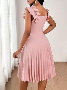 SHEIN Lady Vestido mini de mujer de unicolor con mangas cortas casual