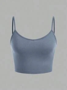 SHEIN EZwear 3件裝黑色藍色白色女款修身短版休閒背心，適合夏季 - 彩色 - 查看 10