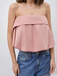 Maija 女士简约纯色休闲衬衫上衣，日常穿着，节日