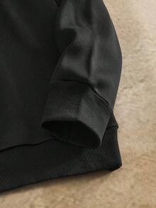 Manfinity NXTstreet Men's Casual Rhinestone Decor Loose Drop Shoulder Crew Neck Pullover Sweatshirt Rhinestone Sweatshirt Black Rhinestone Sweatshirt Rhinestone Hoodies Black Sweatshirt, Fall, Winter