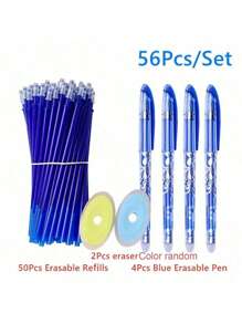 SHEIN Basic living 1套25支蓝色摩擦可擦滚珠笔替换芯，适合返校季