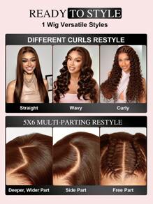 9AM Hair Brown Wear And Go Glueless Wigs Human Hair Pre Cut 26 Inch 5x6 Chocolate Brown Straight Glueless Wig Human Hair Pre Plucked Bleached Knots #4 Dark Brown Lace Closure Wigs 180 Density For Women Winter Christmas Halloween Costumes Autumn Outfits Women Fall Outfits