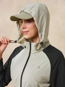 OutZeal Women Outdoor Jacket Camping Hiking Water-Resistant Lightweight Color-Blocked Hooded Outdoor Top Spring Fall - Multicolor - View 12