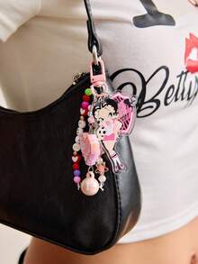 Betty Boop | ROMWE 可爱卡通人物亚克力钥匙扣 - 粉色 - 查看 1