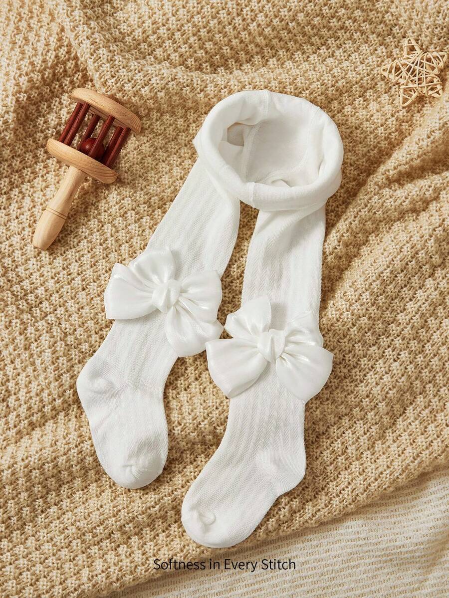 Cozy Pixies 1件装女宝宝可爱简约保暖厚实柔软舒适打底裤 - 白色 - 查看 1