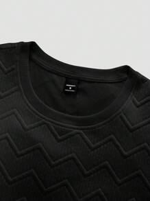 Manfinity Homme Bộ áo thun và quần short họa tiết trơn màu dành cho nam, trang phục ấm áp - màu đen - Xem 4