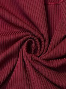 LanaWest Camiseta de manga larga con cuello en V roja y cordón, de estilo vintage dulce para el otoño, para mujer