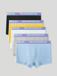 5条装 舒适休闲多色大男孩平角内裤 - 彩色 - 查看 2