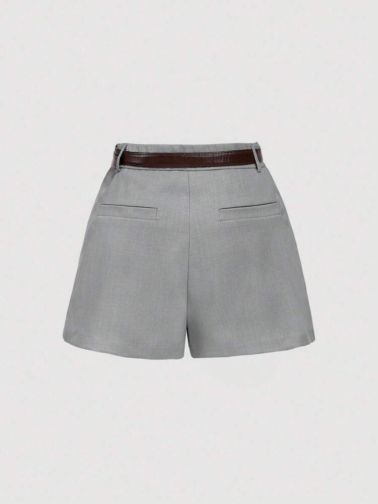 SHEIN MOD 浅灰色休闲短裤，带侧袋，夏季 - 淺灰色 - 查看 2