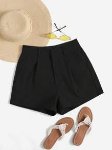 SHEIN Essnce Plus Size Women Summer Shorts, Casual,Summer Concert Rave,Gyaru