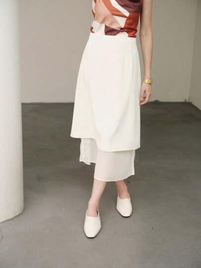 Uhlyne Gonna elegante a strati con texture