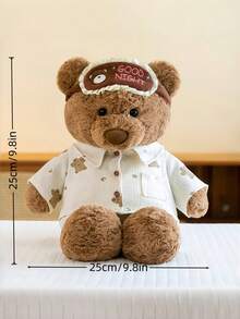 1 件可爱贝克熊毛绒玩具柔软抱枕公仔卡通厨师填充动物房间装饰生日礼物可爱家居装饰 - 彩色 - 查看 3