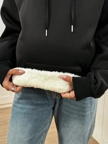 SHEIN Autumn And Winter Casual Fashionable Warm Thermal Lined Hooded Maternity Sweatshirt Women's Winter Clothes