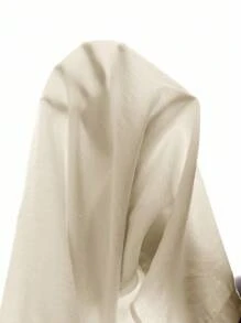SHEIN EZwear Plus Size Solid Color Drawstring Pocket Casual Pants, Spring/Summer,Back To School - Beige - View 7
