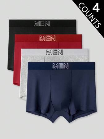 EasyFave 4pcs/Set Men's Lightweight Sports Casual Comfortable Boxer Briefs