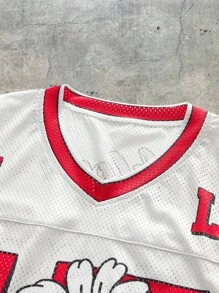 AXEPEAK 多件装街头风格V领短袖宽松数码印花男式T恤 - 紅色 - 查看 3