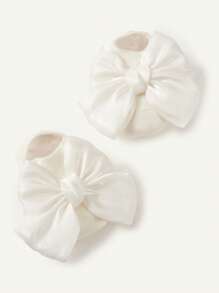 Cozy Pixies 2 đôi tất trẻ em có nơ trang trí, tất cổ ngắn dày ấm áp dễ thương và thanh lịch - Nhiều màu - Xem 6