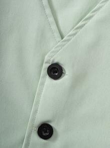 SHEIN 2pcs Set Tween Boys' Korean Slim Fit Formal Wedding Banquet Piano Recital Emcee Vest Outfit. Loose Casual Asymmetrical Vest + Straight Casual Pants