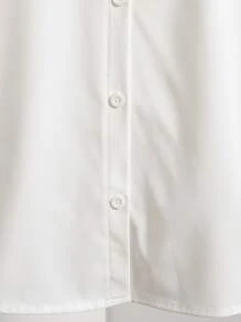 Sparklyn 春秋新款彼得潘领3D蝴蝶结长袖宽松白衬衫，甜美百搭，简约学院风，法式荷叶边下摆上衣。彼得潘领上衣，秋冬返校服饰