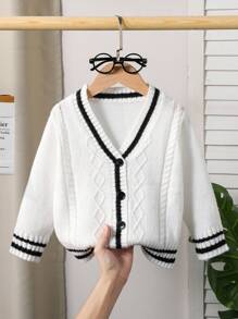 Souflis Souflis 秋冬款男童休闲撞色边开衫