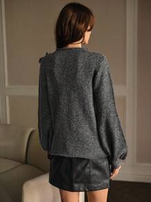 MOTF PREMIUM 秋冬立体花卉套头衫 - 灰色 - 查看 4