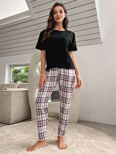 Plaid Print PJ Set Pajama view 3