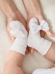 Cozy Pixies 2 pary dziewczęcych, ślicznych, krótkich skarpetek termicznych z kokardką, odpowiednich do codziennego noszenia - Wielokolorowe - Zobacz 4