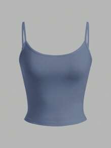 SHEIN EZwear 4 件套女士雾霾蓝、浅蓝、浅粉、玫粉紧身短款休闲吊带背心上衣，适合夏季 - 彩色 - 查看 7