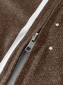 PAVTROS Manfinity Streetrush Men's Contrast Color "Bar" Letter Print Drawstring Waist Wide Leg Sweatpants Brown Sweatpants Men Sweatpants - Multicolor - View 3