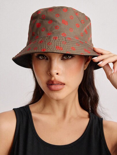 Betty Boop | ROMWE Letter & Cartoon Figure Graphic Reversible Bucket Hat