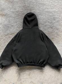 INAWLY 秋冬宽松落肩长袖女式标语和幽灵印花连帽衫套头衫秋季