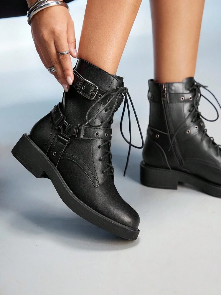 CUCCOO GRLICON Women's Y2K Punk Style Ankle Boots, Suitable For Halloween, Christmas, Party Outfits