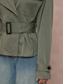 Lumalex 秋季 朴素 复古 金钱 闪光 节日 派对 狂欢 节日 郊游 假期 波西米亚风 户外 层次丰富 婚礼 季节 宴会 成人礼 领口 束腰 腰部 工装 口袋 对比 纽扣 短款 女式 宽款 女式 女士 女士 女士 腰带 女士 - 綠色 - 查看 7