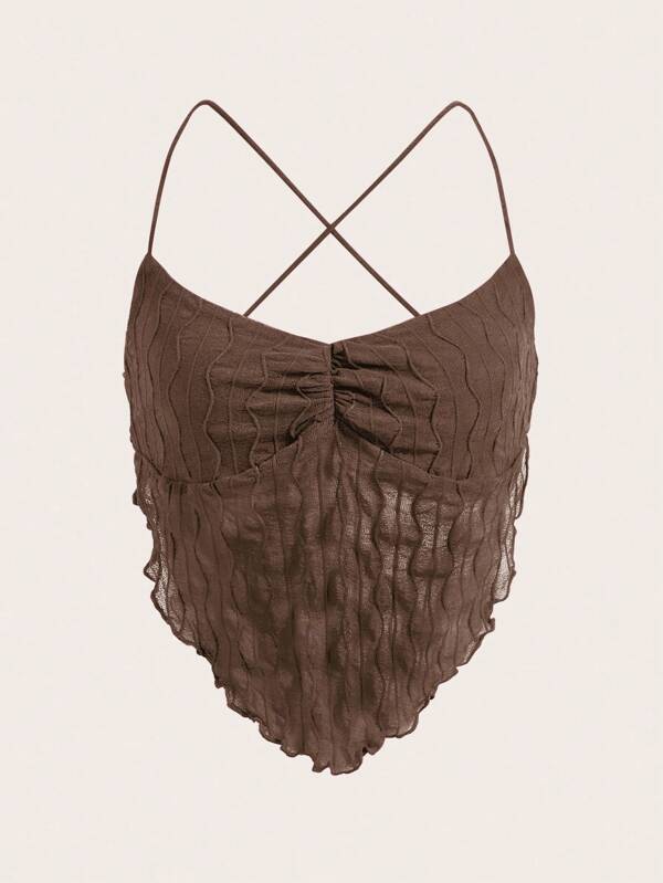 SHEIN ICON Seam Detail Backless Bandana Summer Crop Top