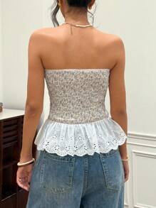 SHEIN Unity ملابس علوية قصير مناسب للنساء الشابات الأنيق والأنيق مع تطريز ملون على الحافة، ملابس خريفية للجامعة - متعدد الألوان - مشاهدة 2