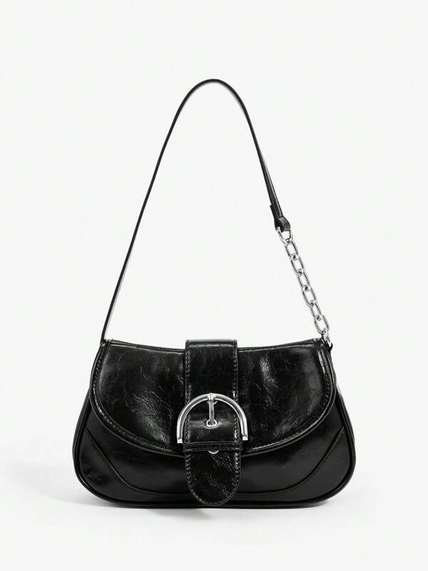 SHEIN ICON Bolso de mujer, de moda, personalizado, dulce y fresco para chicas, estilo Y2K, retro, efecto denim, bolso de hombro, bolso hobo, para adolescentes