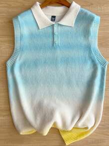 Manfinity Joysei 男士渐变色针织背心，春秋季休闲装 - 彩色 - 查看 1